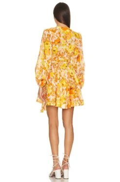 Zimmermann Raie Mini Dress Yellow & Orange Floral -Camila coelho Shop ZIMM WD396 V3