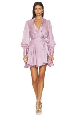 Zimmermann Silk Wrap Mini Dress Musk -Camila coelho Shop ZIMM WD398 V1 1