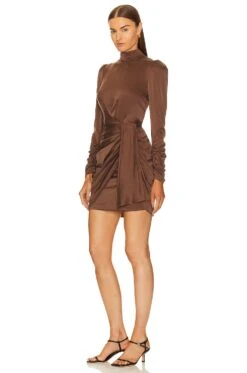 Zimmermann Silk Drape Dress Chocolate -Camila coelho Shop ZIMM WD423 V3